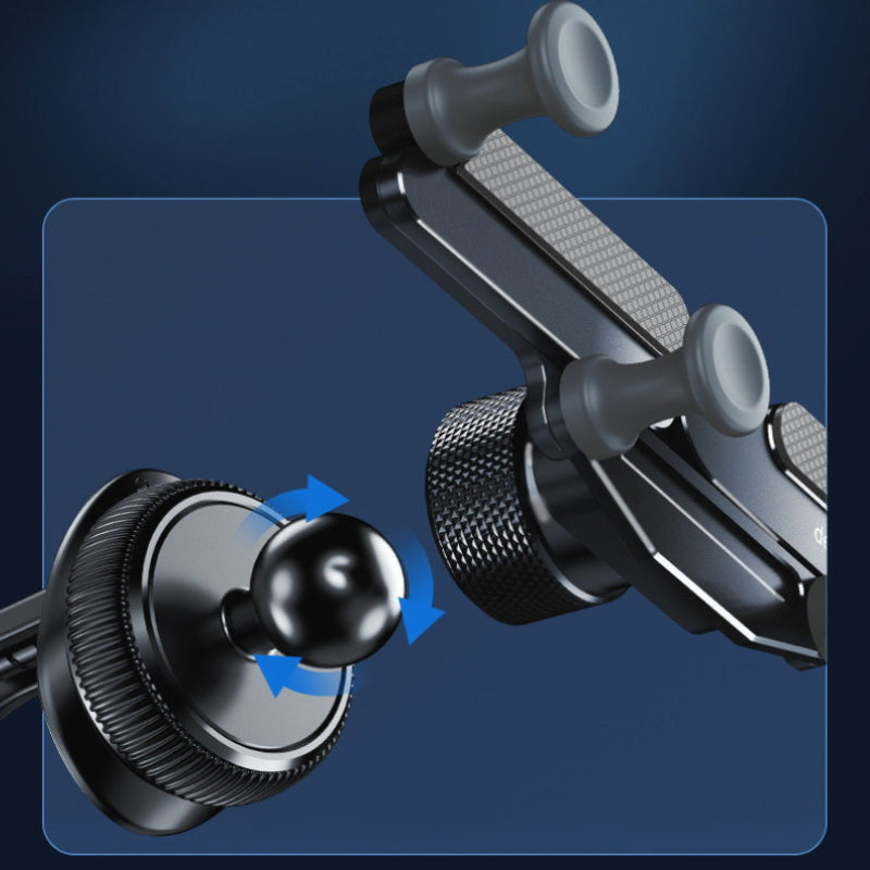 "Invisible, roterbar mobilhållare för bilen, diskret design, aluminium och ABS, enkel att använda, perfekt för navigation."