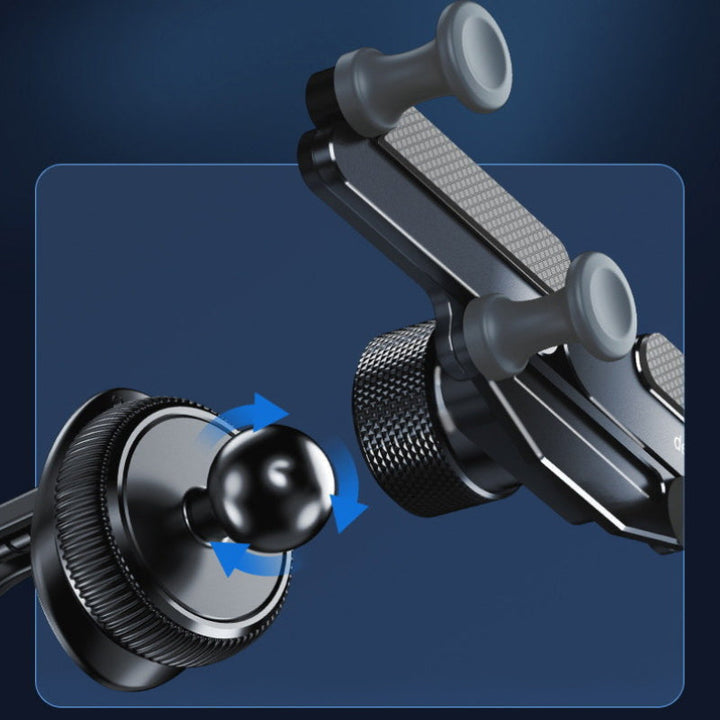 "Invisible, roterbar mobilhållare för bilen, diskret design, aluminium och ABS, enkel att använda, perfekt för navigation."