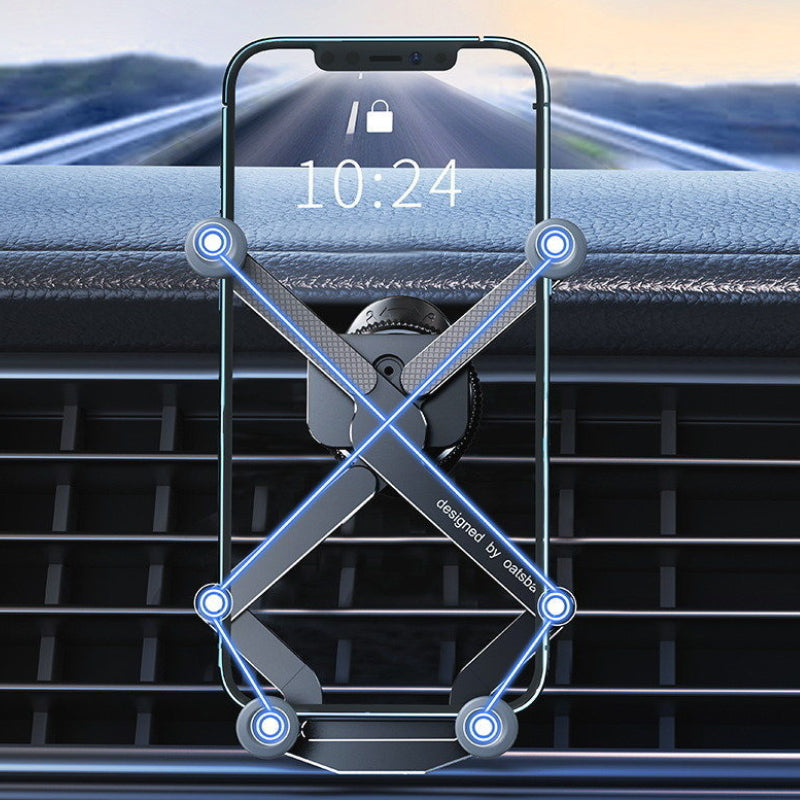 "Invisible, roterbar mobilhållare för bilen, diskret design, aluminium och ABS, enkel att använda, perfekt för navigation."