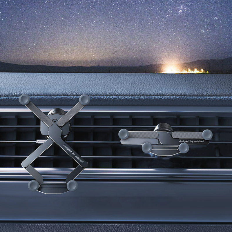 "Invisible, roterbar mobilhållare för bilen, diskret design, aluminium och ABS, enkel att använda, perfekt för navigation."