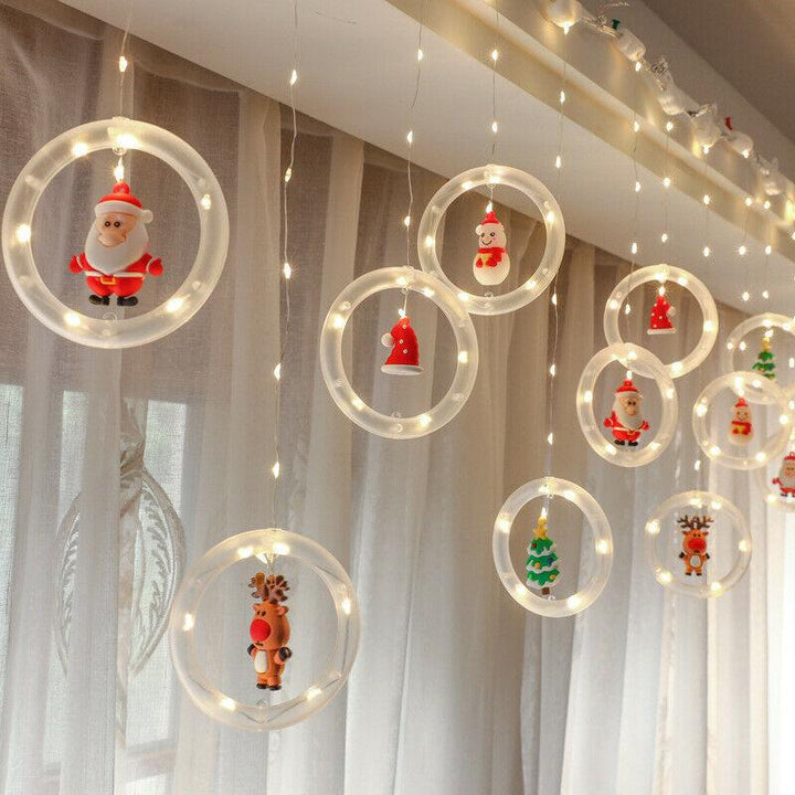 "Jul LED gardinsträngljus med varmvitt ljus, perfekt dekoration för väggar, fönster och julgranar under festsäsongen."