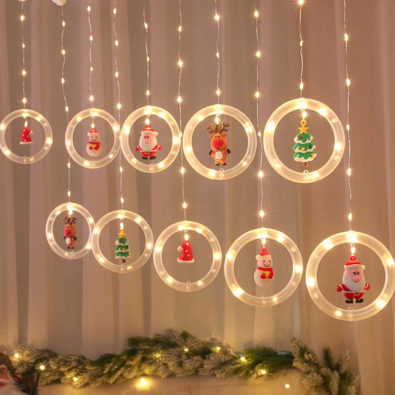 "Jul LED gardinsträngljus med varmvitt ljus, perfekt dekoration för väggar, fönster och julgranar under festsäsongen."