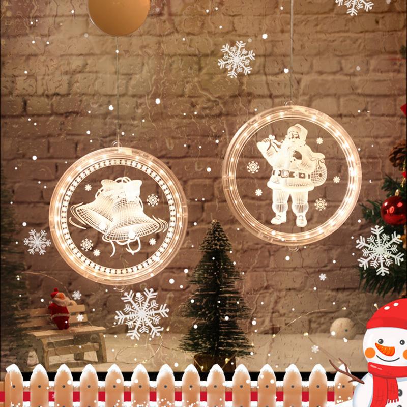 "Jul LED-lampa, hängande dekoration inomhus, unikt julmotiv. Perfekt för fönster, väggar och dörrar, ger varm belysning."