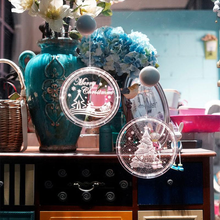 "Jul LED-lampa, hängande dekoration inomhus, unikt julmotiv. Perfekt för fönster, väggar och dörrar, ger varm belysning."