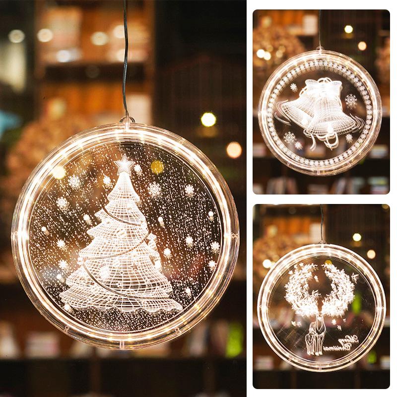 "Jul LED-lampa, hängande dekoration inomhus, unikt julmotiv. Perfekt för fönster, väggar och dörrar, ger varm belysning."