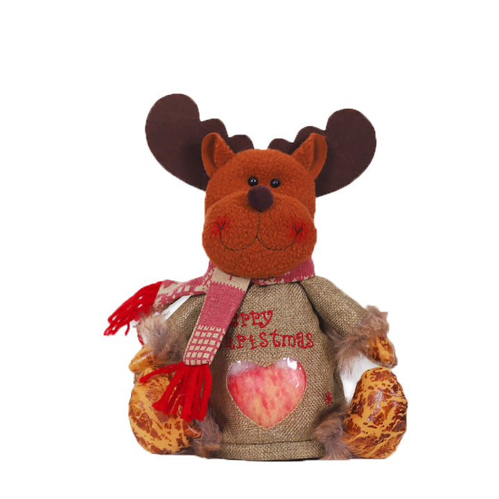 "Julklappspåsar med dragkedja, snögubbar och tomtenissar, i robust tyg, för dekorativ och säker julklappsinslagning."