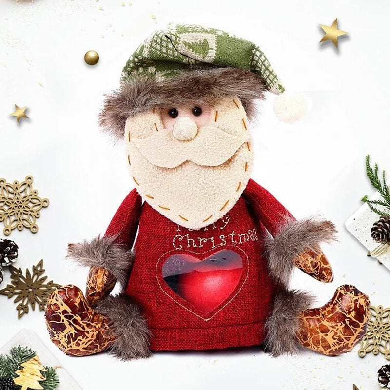 "Julklappspåsar med dragkedja, snögubbar och tomtenissar, i robust tyg, för dekorativ och säker julklappsinslagning."