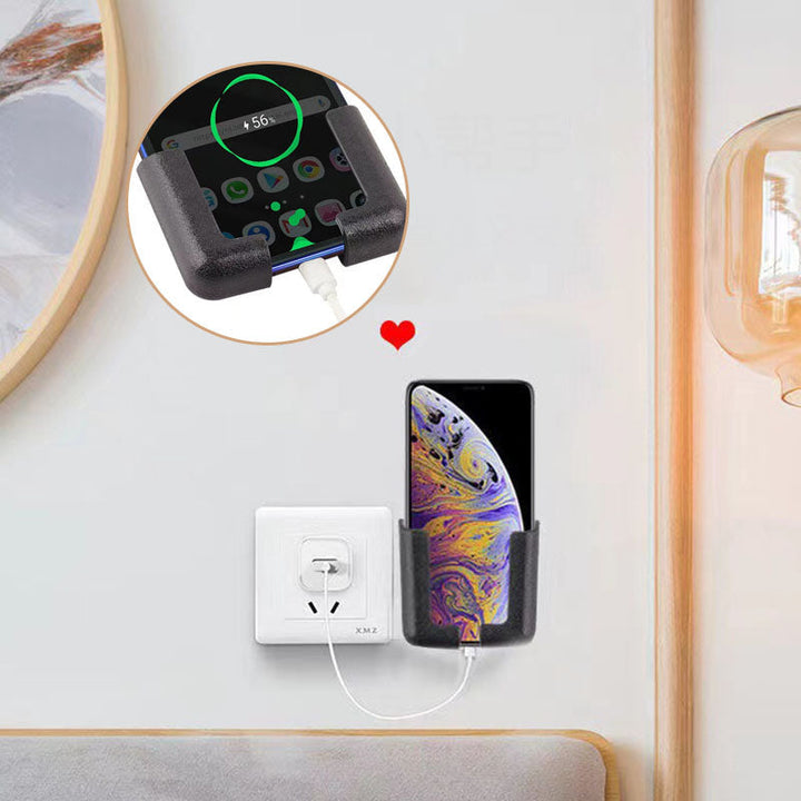 Justerbar biltelefonhållare för instrumentbräda i svart/glad färg, självhäftande bas, hållbar och stötsäker design.