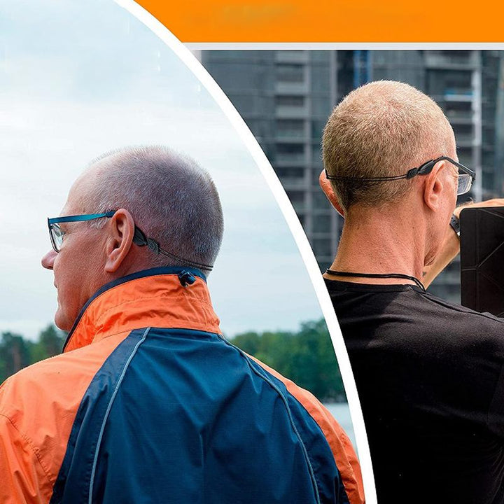 "Justerbar glasögonhållare för sport, svart, håller glasögon säkert på plats vid aktiviteter, slimmad design, universal passf