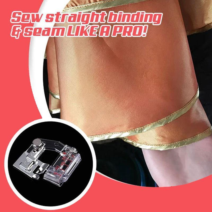 "Justerbar multifunktionell symaskin presserfot i metall och plast för precisionssömnad, enkel snap-on installation."