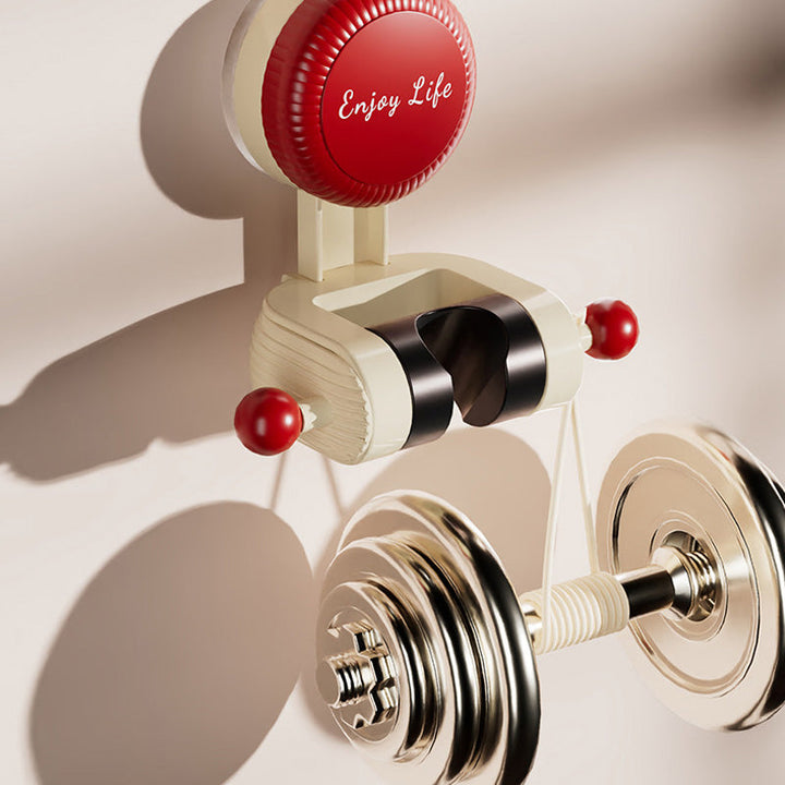 "Justerbar roterande duschhållare, vit, med sugkopp för enkla, verktygsfria installationer på släta ytor i badrummet."