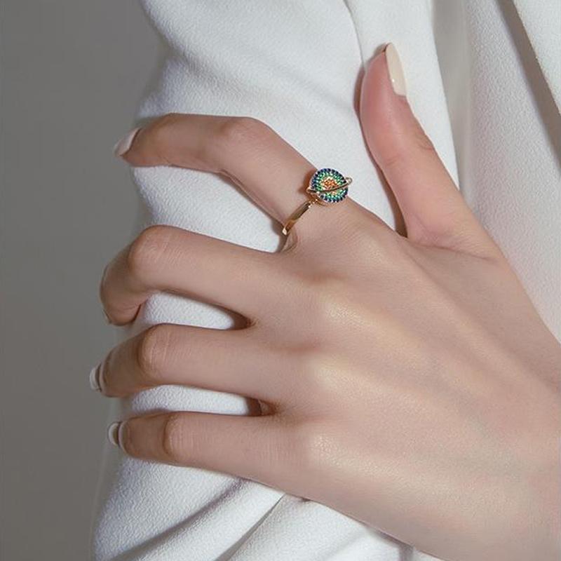 "Justerbar snurrande Galaxy ångestlindrande ring, unisex design, galaxmotiv med roterbar stendetalj"