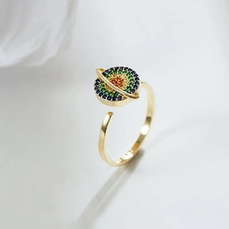 "Justerbar snurrande Galaxy ångestlindrande ring, unisex design, galaxmotiv med roterbar stendetalj"