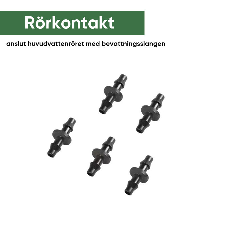 Justerbar trädgårdsbevattningsset i blå PVC, enkel installation med droppbevattning för exakt växthantering utomhus.