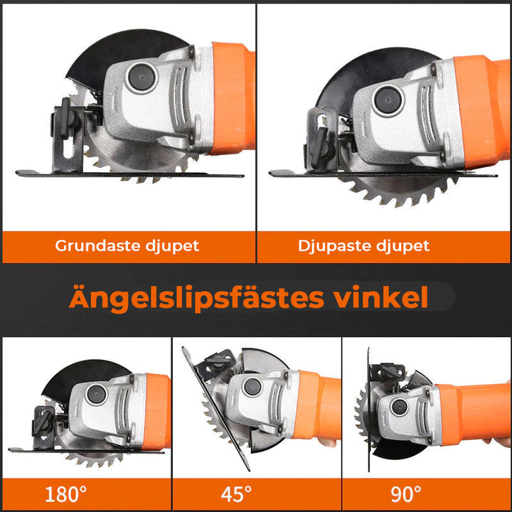 "Justerbar vinkelsliphållare i stål, stabil och hållbar, för precision i professionellt projektarbete och träbearbetning."