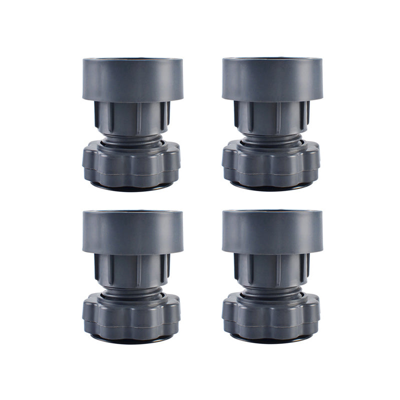 Justerbara grå tvättmaskinsstöd med stötdämpare, minskar vibration och buller, justerbar höjd, robust material.