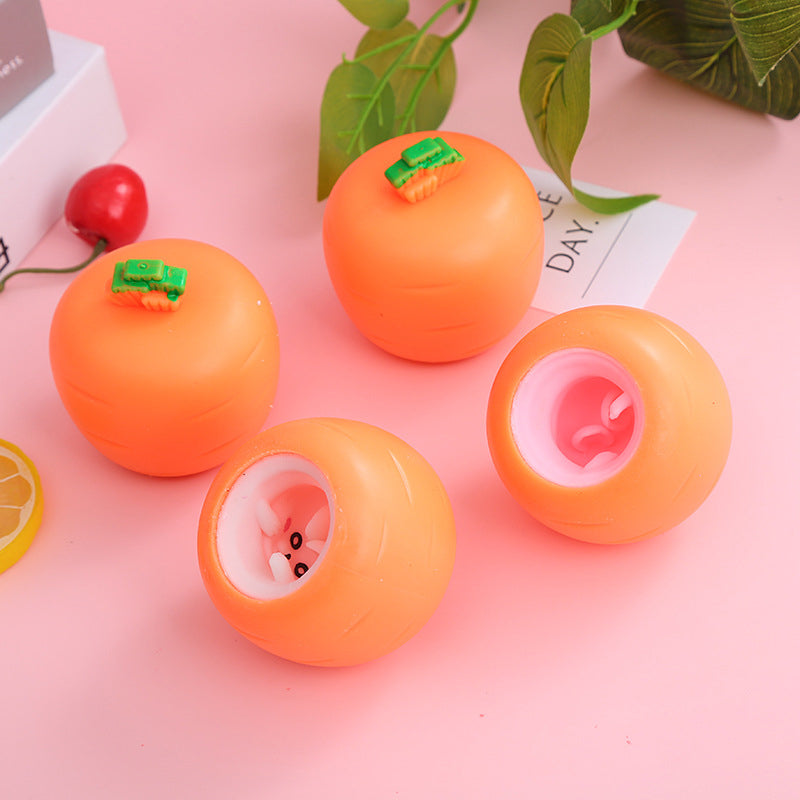 "Kaninformad klämboll för ångestlindring, vit, med detaljerad yta, passar barn och vuxna, stressleksak."