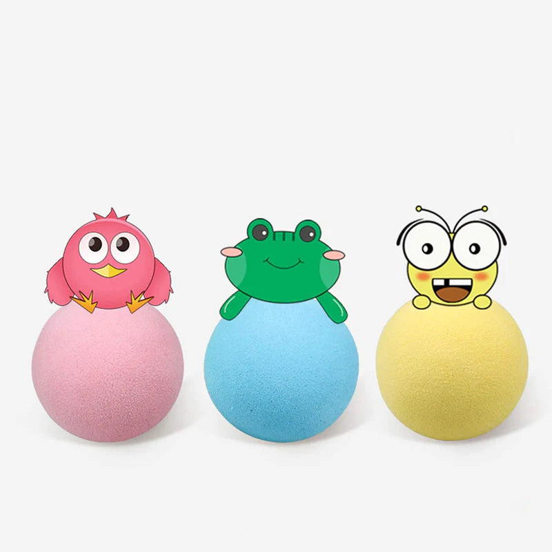 "Kattleksaksboll med ljud och kattmynta, färgglad design i Fluffy-material, stimulerar kattens lek och aktivitet"