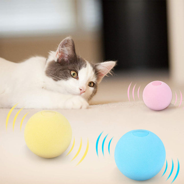 "Kattleksaksboll med ljud och kattmynta, färgglad design i Fluffy-material, stimulerar kattens lek och aktivitet"