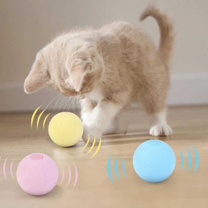 "Kattleksaksboll med ljud och kattmynta, färgglad design i Fluffy-material, stimulerar kattens lek och aktivitet"