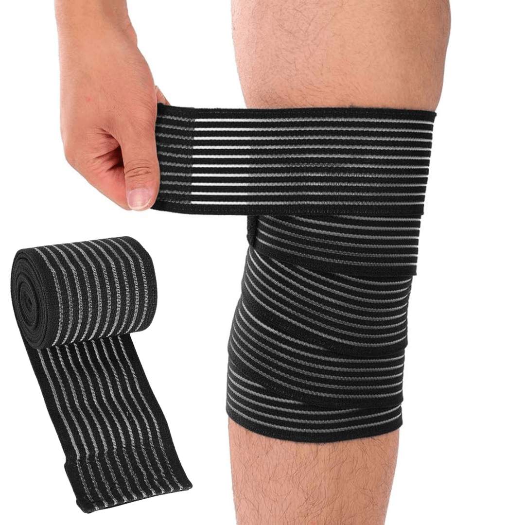 Knästöd för stabilisering och smärtlindring, ergonomisk design, justerbar, ökar blodcirkulationen, sport och välbefinnande.