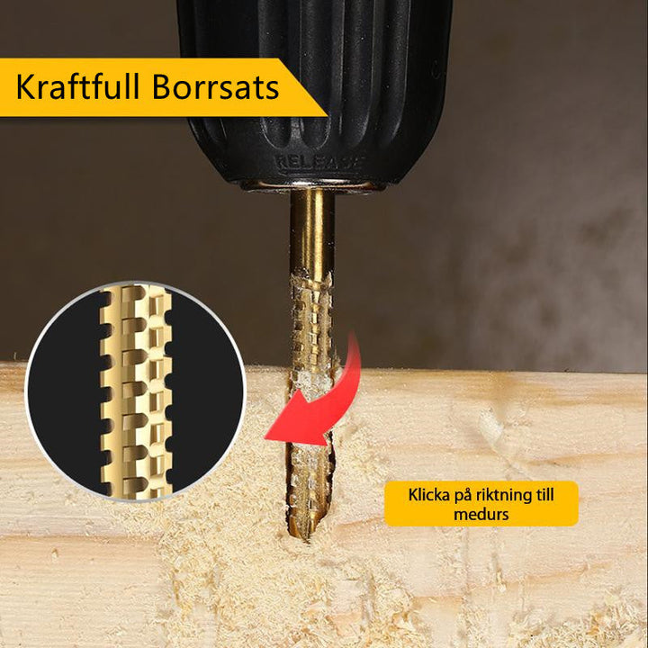 "Kobolt-borrsats för allround användning, 6 borr av slitstarkt stål, idealisk för metall, trä, plast."