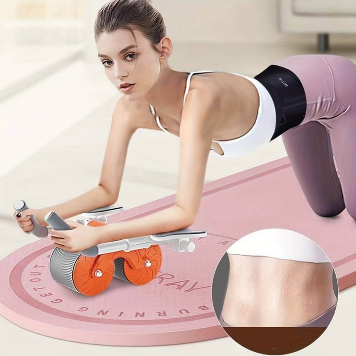 Kompakt Abs Elite Trainer hemmagym för bålstyrka, med svart och grå design, perfekt för fettförbränning och muskeltoning.
