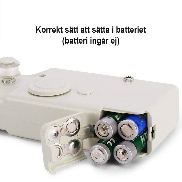 "Kompakt bärbar symaskin för snabbreparationer och DIY-projekt, idealisk för små utrymmen och enkel att bära med sig."