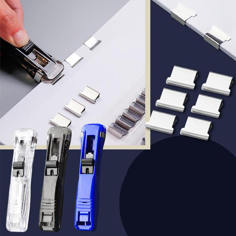 "Kompakt klippautomat i blå och vit färg, ergonomisk design med anti-skid funktion för kontor och hem."