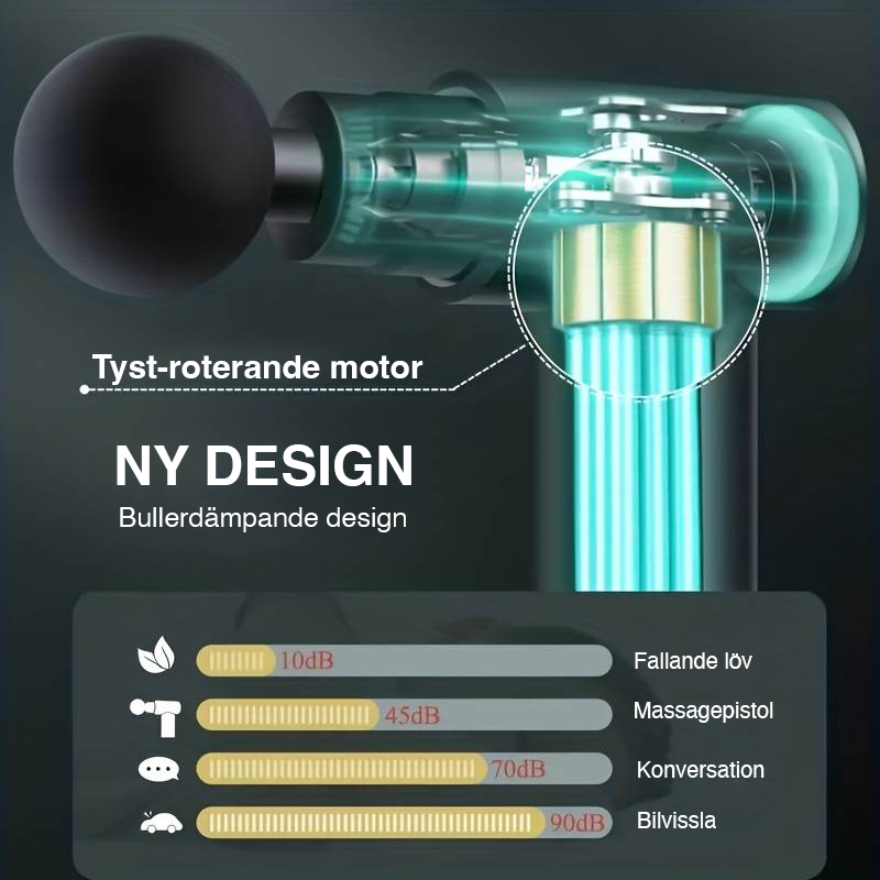 "Kompakt mini massagepistol för muskelavslappning med ergonomiskt grepp och justerbar hastighet, idealisk för träning."