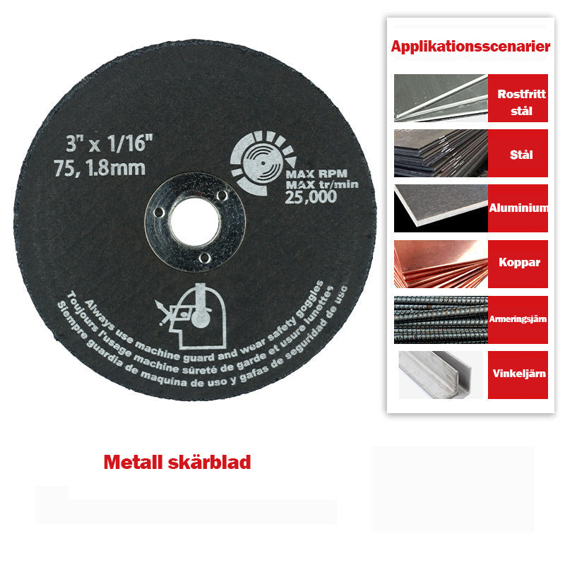 "Kompakt sladdlös mini vinkelslip, svart batteri, robust design; perfekt för kapning och polering i hem och verkstad."