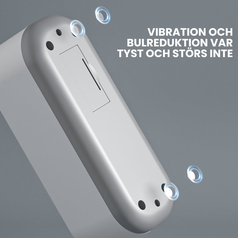 "Kompakt vit och grå ultraljudsrengöringsmaskin, idealisk för smycken och glasögon, bärbar och effektiv rengöring."