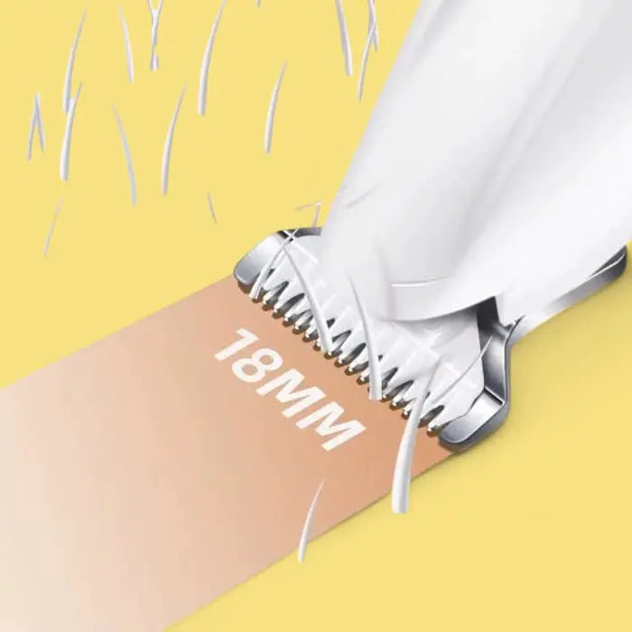 "Kompakt vit tasstrimmer med LED-lampa för precis grooming av husdjur i svåra områden som tassar, nos och öron."