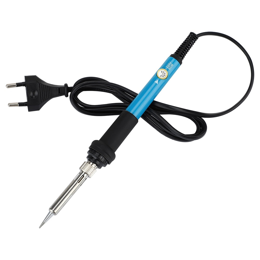 "Komplett träbränning pyrografi kit med ergonomiskt handtag, justerbar temperatur och verktyg för kreativa träprojekt."