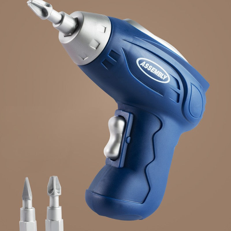 "Kreativ verktygslåda för barn, fylld med färgglada byggdelar och verktyg; perfekt för rolig och lärorik lek."