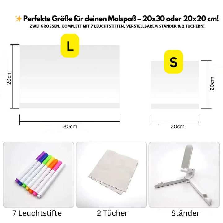 "Kreativt LED ritbord för barn, mörkerlysande yta med 7 färger, perfekt för konstverk och planering."