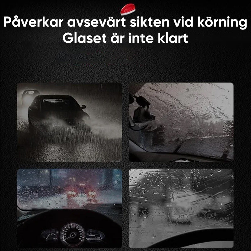 "Kristallklar bilglasrengörare, tar bort oljefilm och smuts snabbt, säker synlighet. Passar alla bilglas och speglar."