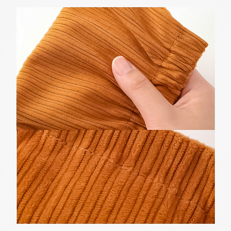 "Kvinnors corduroy hårsnodd organisatör, mjuk material, multifunktionell design, stilren blå nyans, kompakt storlek."
