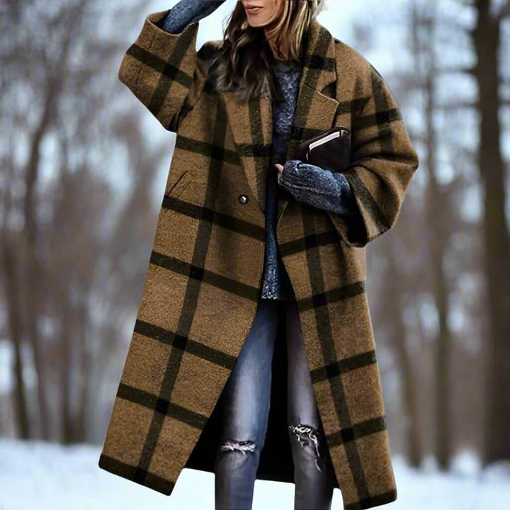 Lång Varm Ullkappa för Kvinnor | Milla Long Wool Coat i Förtrollande Färger - Glowseva