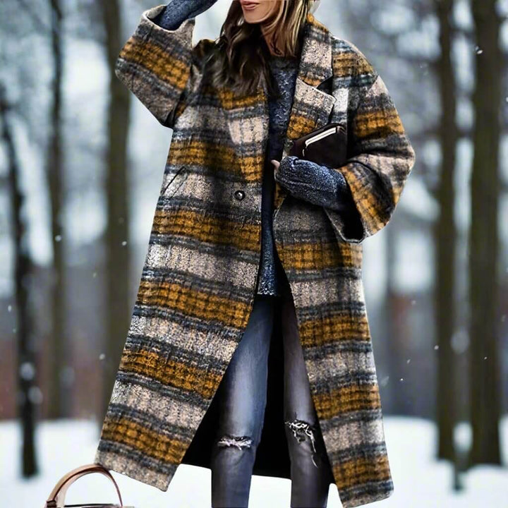 Lång Varm Ullkappa för Kvinnor | Milla Long Wool Coat i Förtrollande Färger - Glowseva