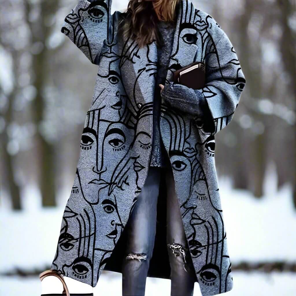 Lång Varm Ullkappa för Kvinnor | Milla Long Wool Coat i Förtrollande Färger - Glowseva