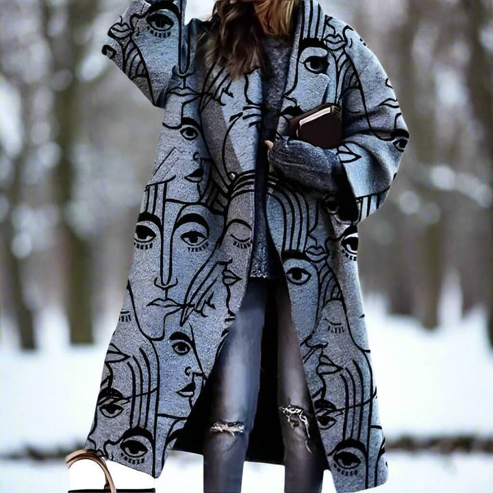Lång Varm Ullkappa för Kvinnor | Milla Long Wool Coat i Förtrollande Färger - Glowseva