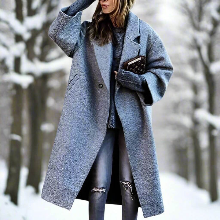 Lång Varm Ullkappa för Kvinnor | Milla Long Wool Coat i Förtrollande Färger - Glowseva