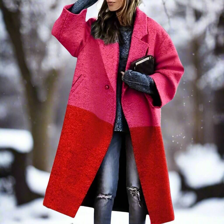 Lång Varm Ullkappa för Kvinnor | Milla Long Wool Coat i Förtrollande Färger - Glowseva
