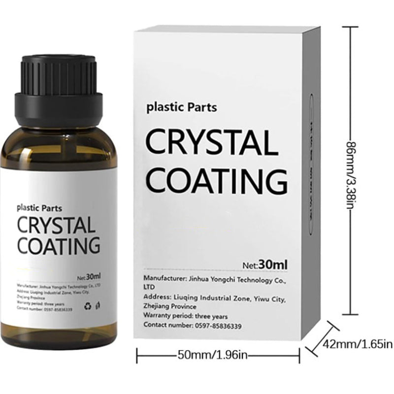 "Långverkande plastytmedel för bilskydd, blå flaska på reflekterande yta, 30ml. För interiör och exteriör användning."