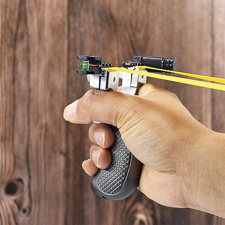 Laserstyrd slangbella i polycarbonat för utomhusbruk, kompakt och kraftfull design med exakt lasersikte för precision.