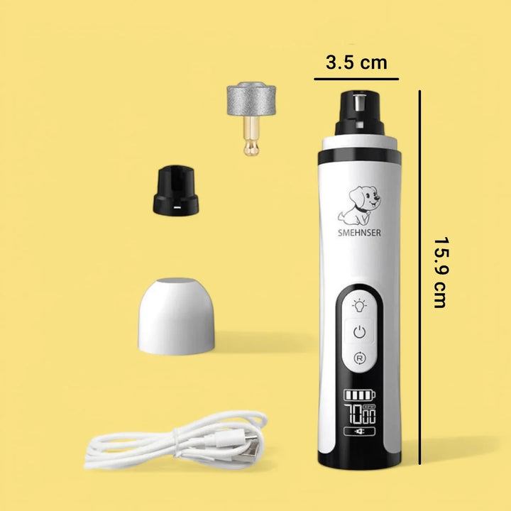 "LED elektrisk klofil för husdjur, tyst & effektiv, med LED-belysning, passar hundar och katter, flera hastighetslägen"