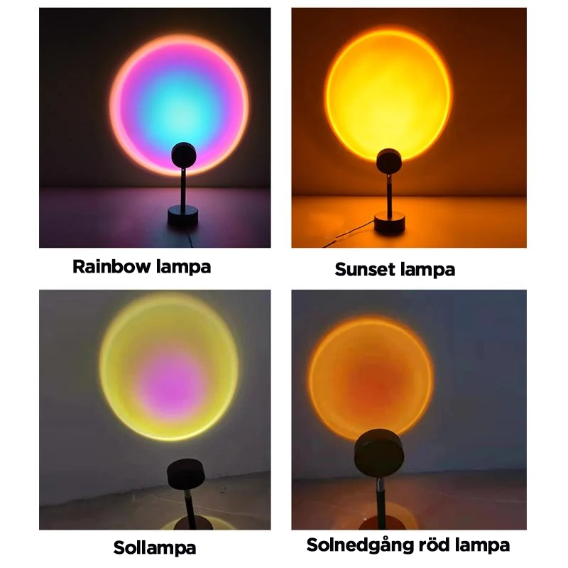 "LED golvlampa med justerbart huvud och färgrika projektioner skapar en romantisk och modern atmosfär i hemmet."