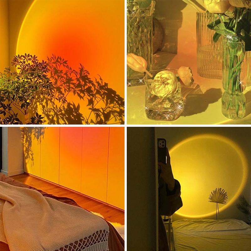 "LED golvlampa med justerbart huvud och färgrika projektioner skapar en romantisk och modern atmosfär i hemmet."