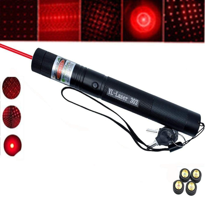 "Ljusgrön kraftfull Laserpekare 303 med robust design och lång räckvidd för presentationer och stjärnskådning."